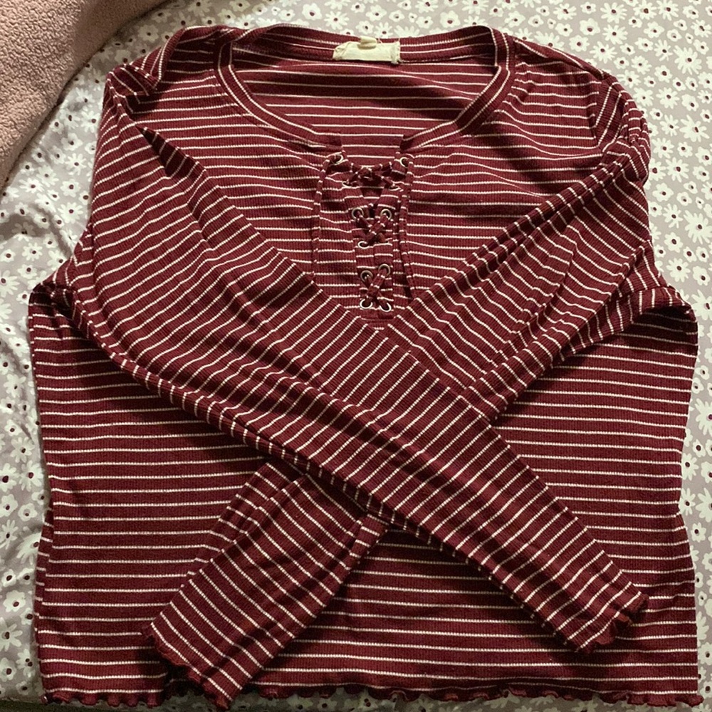 Pink Republic Plus Size Women’s Lettuce-Trimmed Top